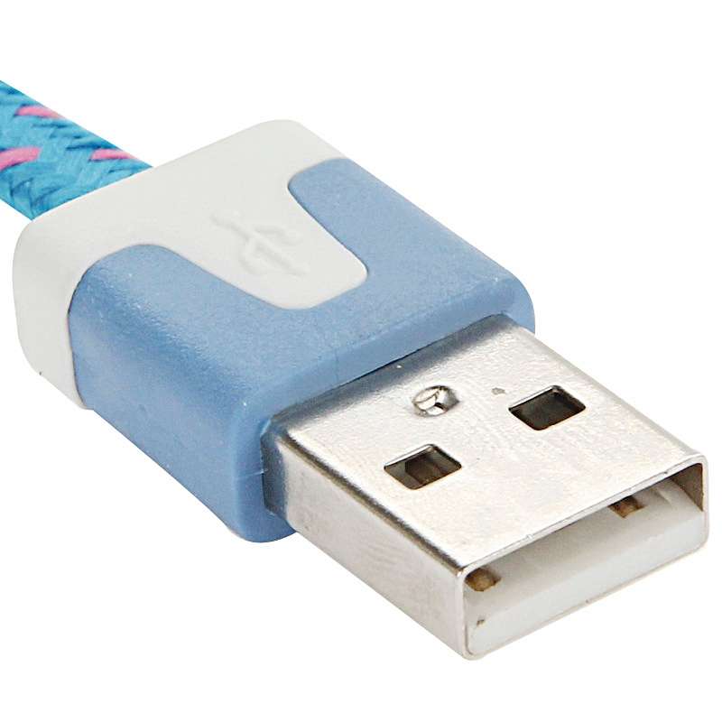 2m Woven Style Micro USB to USB Data / Charging Cable(Blue)