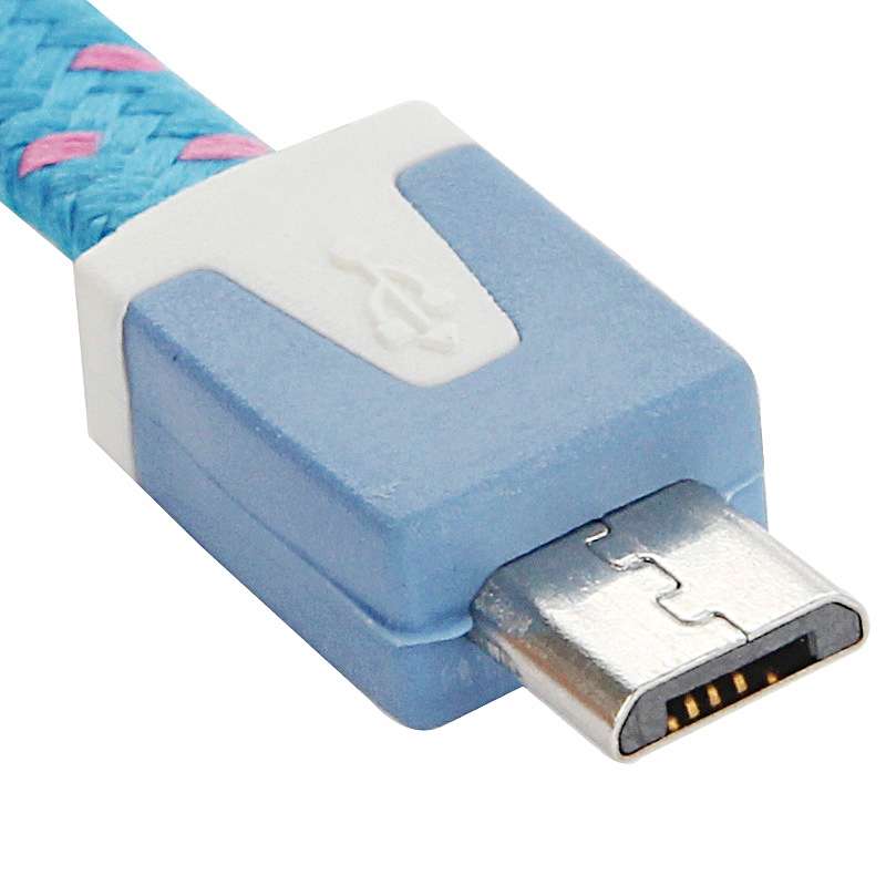 2m Woven Style Micro USB to USB Data / Charging Cable(Blue)
