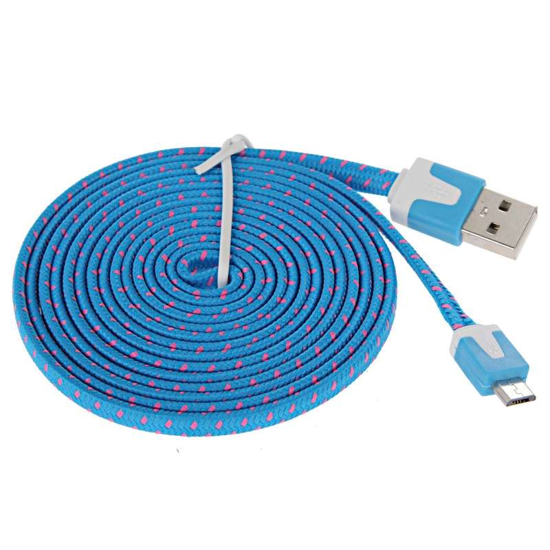 2m Woven Style Micro USB to USB Data / Charging Cable(Blue)