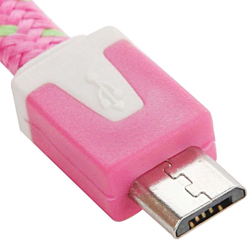 2m Woven Style Micro USB to USB Data / Charging Cable(Magenta)