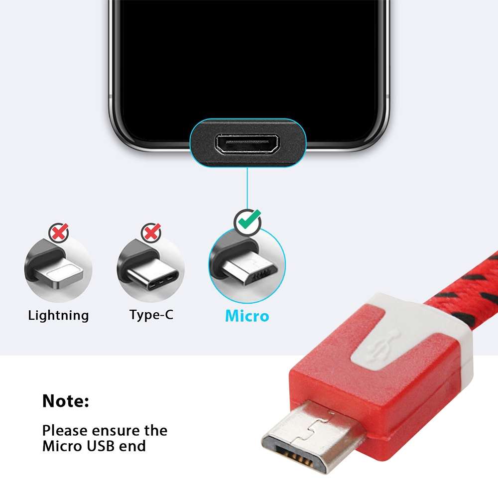 2m Woven Style Micro USB to USB Data / Charging Cable(Red)