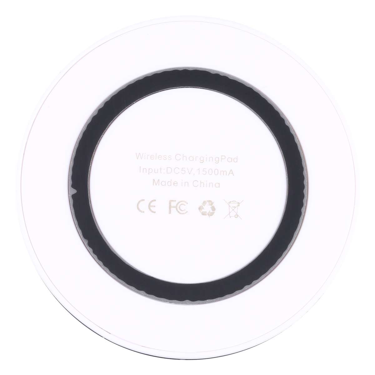 Universal QI Standard Round Wireless Charging Pad (White + Black)