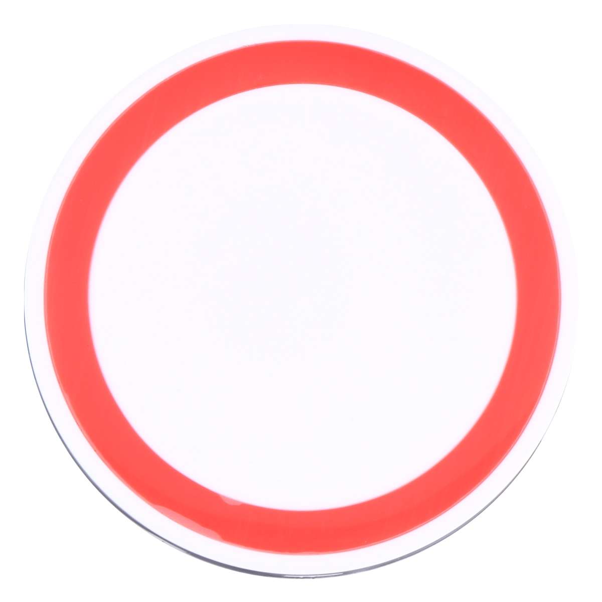 Universal QI Standard Round Wireless Charging Pad (White + Red)