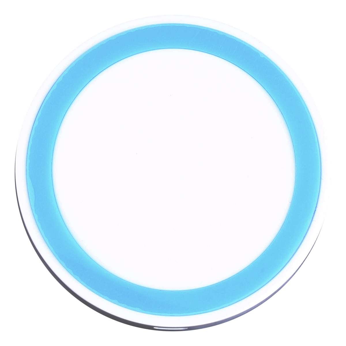 Universal QI Standard Round Wireless Charging Pad (White + Blue)