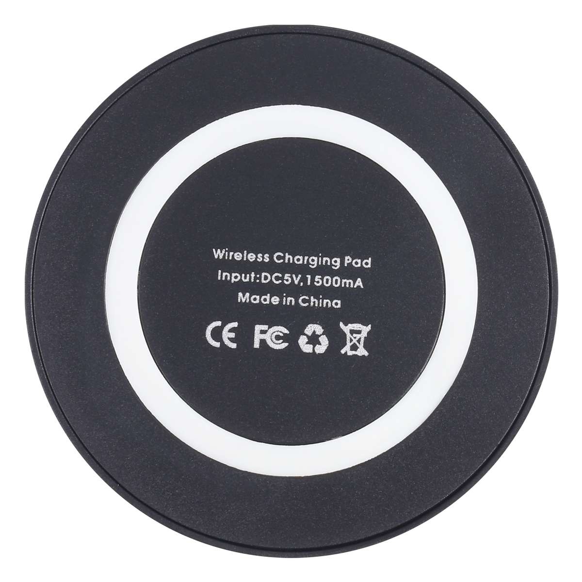 5W Universal QI Standard Round Wireless Charging Pad (Black + White)