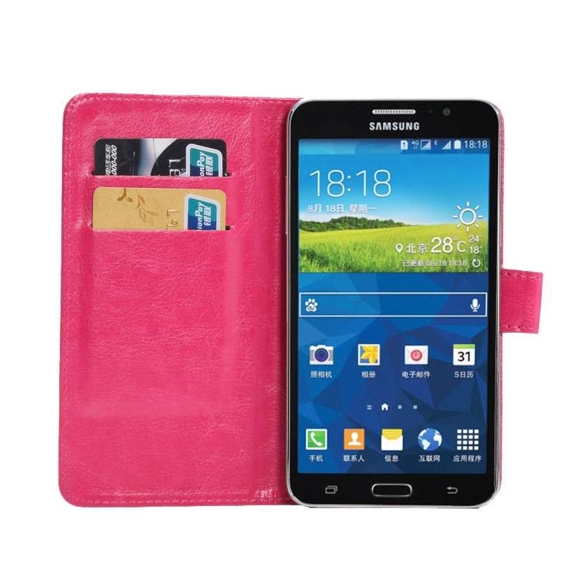 5.5-6.3 Inch Universal Crazy Horse Texture 360 Degree Rotating Carry Case with Holde ... (Magenta)