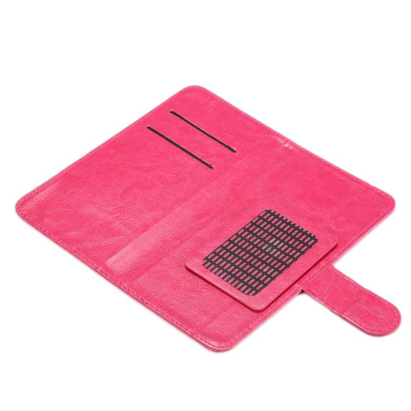 5.5-6.3 Inch Universal Crazy Horse Texture 360 Degree Rotating Carry Case with Holde ... (Magenta)