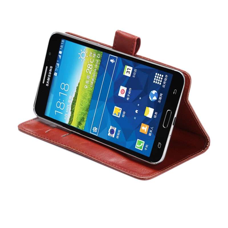 5.5-6.3 Inch Universal Crazy Horse Texture 360 Degree Rotating Carry Case with Holder ... (Brown)