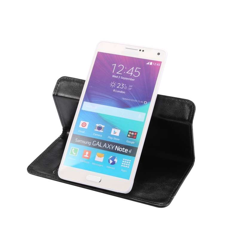 5.3-5.5 Inch Universal Crazy Horse Texture 360 Degree Rotating Carry Case with Holder ... (Black)