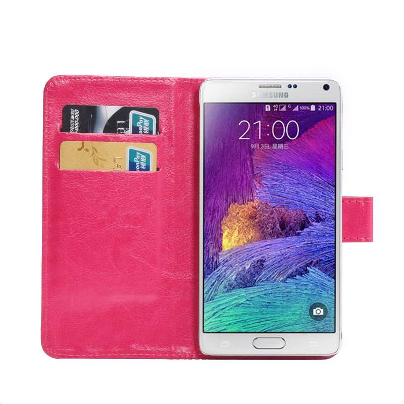 5.3-5.5 Inch Universal Crazy Horse Texture 360 Degree Rotating Carry Case with Holde ... (Magenta)