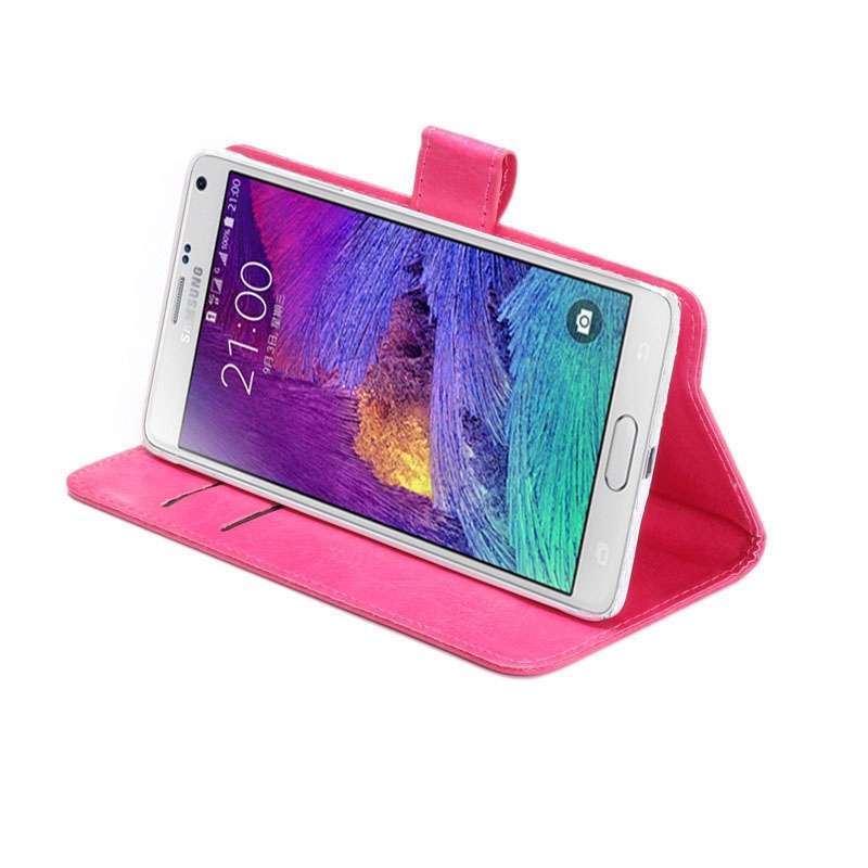 5.3-5.5 Inch Universal Crazy Horse Texture 360 Degree Rotating Carry Case with Holde ... (Magenta)