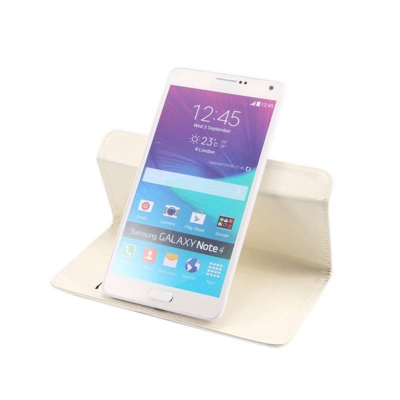 5.3-5.5 Inch Universal Crazy Horse Texture 360 Degree Rotating Carry Case with Holder ... (White)