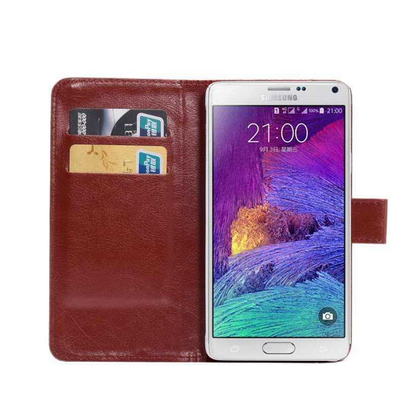 5.3-5.5 Inch Universal Crazy Horse Texture 360 Degree Rotating Carry Case with Holder ... (Brown)