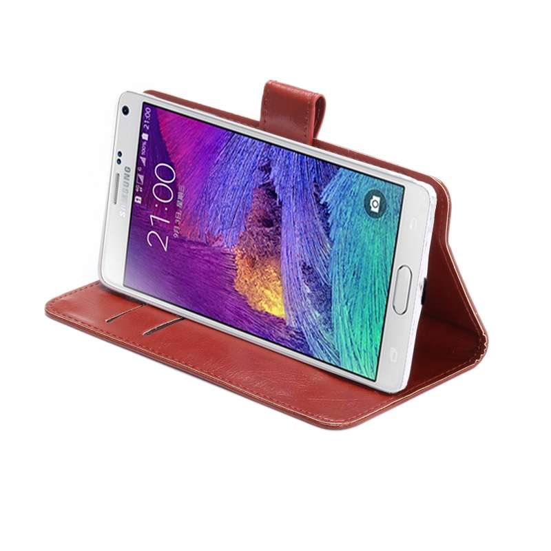 5.3-5.5 Inch Universal Crazy Horse Texture 360 Degree Rotating Carry Case with Holder ... (Brown)