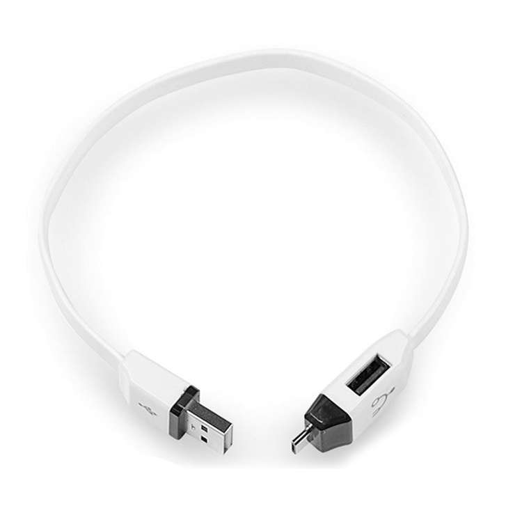 OTG-Y-01 USB 2.0 Male to Micro USB Male + USB Female OTG Charging Data Cable for Andro ... (White)