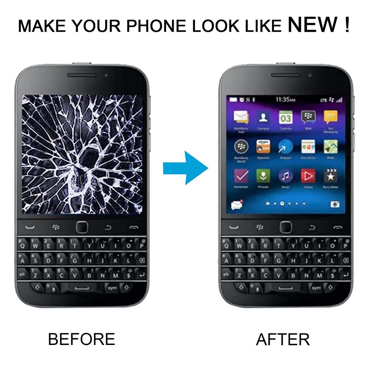 LCD Screen and Digitizer Full Assembly for BlackBerry Classic Q20(Black)