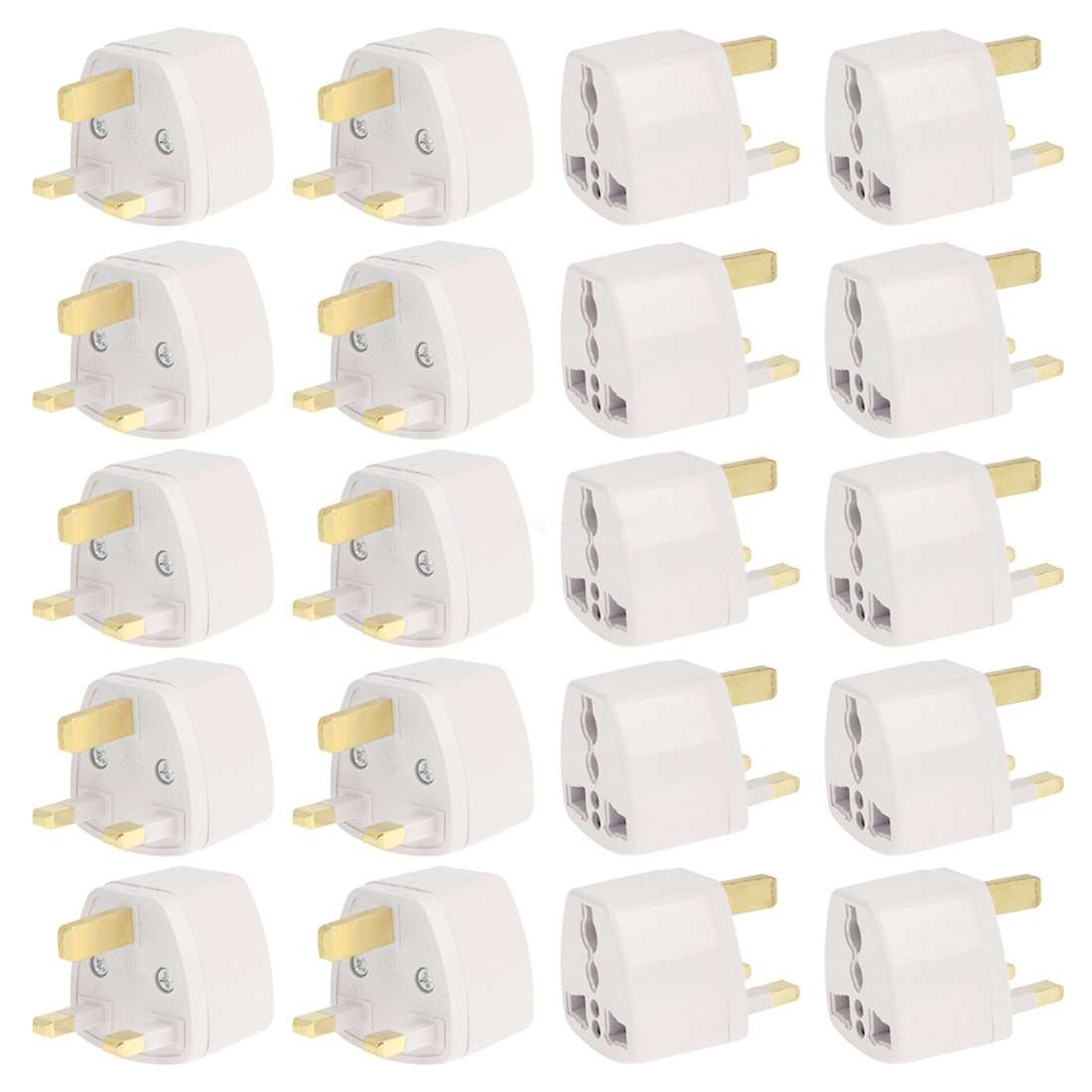 20 PCS Plug Adapter, Travel Power Adapter with UK Socket Plug
