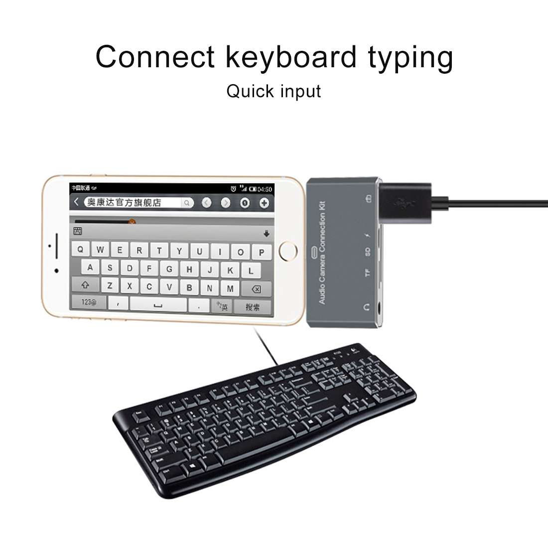 D-198 5 in 1 8 Pin to USB HUB +USB-C / Type-C + 3.5mm Earphone + SD + TF Card Reader for MacBook,