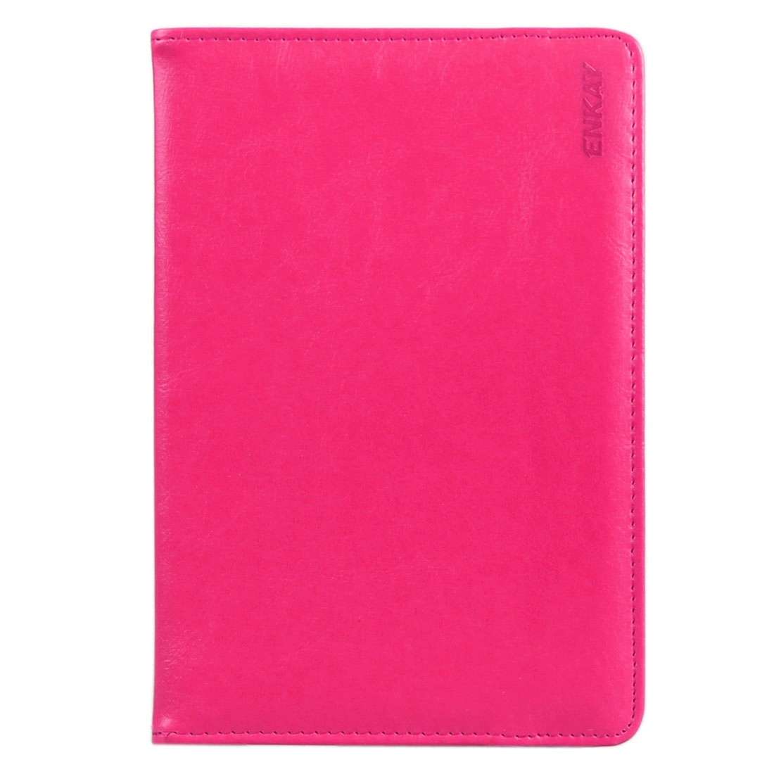 ENKAY 9 inch Tablets Leather Case Crazy Horse Texture 360 Degrees Rotation Protectiv ... (Magenta)