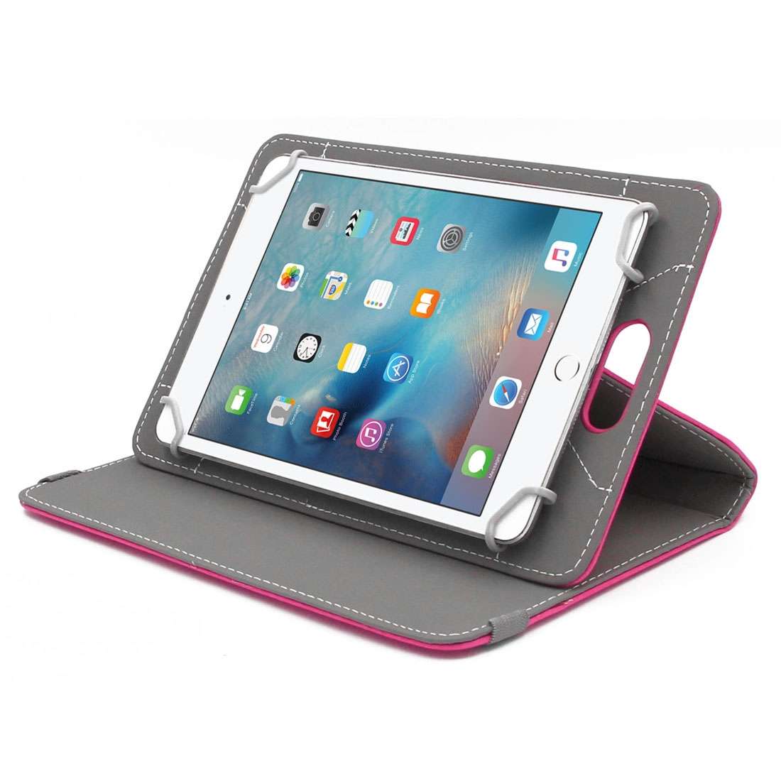 ENKAY 9 inch Tablets Leather Case Crazy Horse Texture 360 Degrees Rotation Protectiv ... (Magenta)