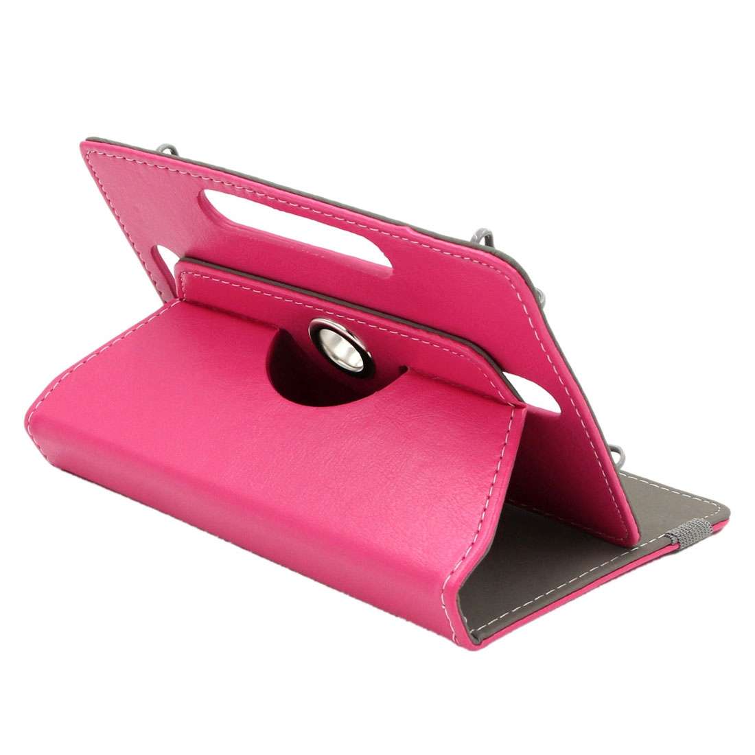 ENKAY 9 inch Tablets Leather Case Crazy Horse Texture 360 Degrees Rotation Protectiv ... (Magenta)