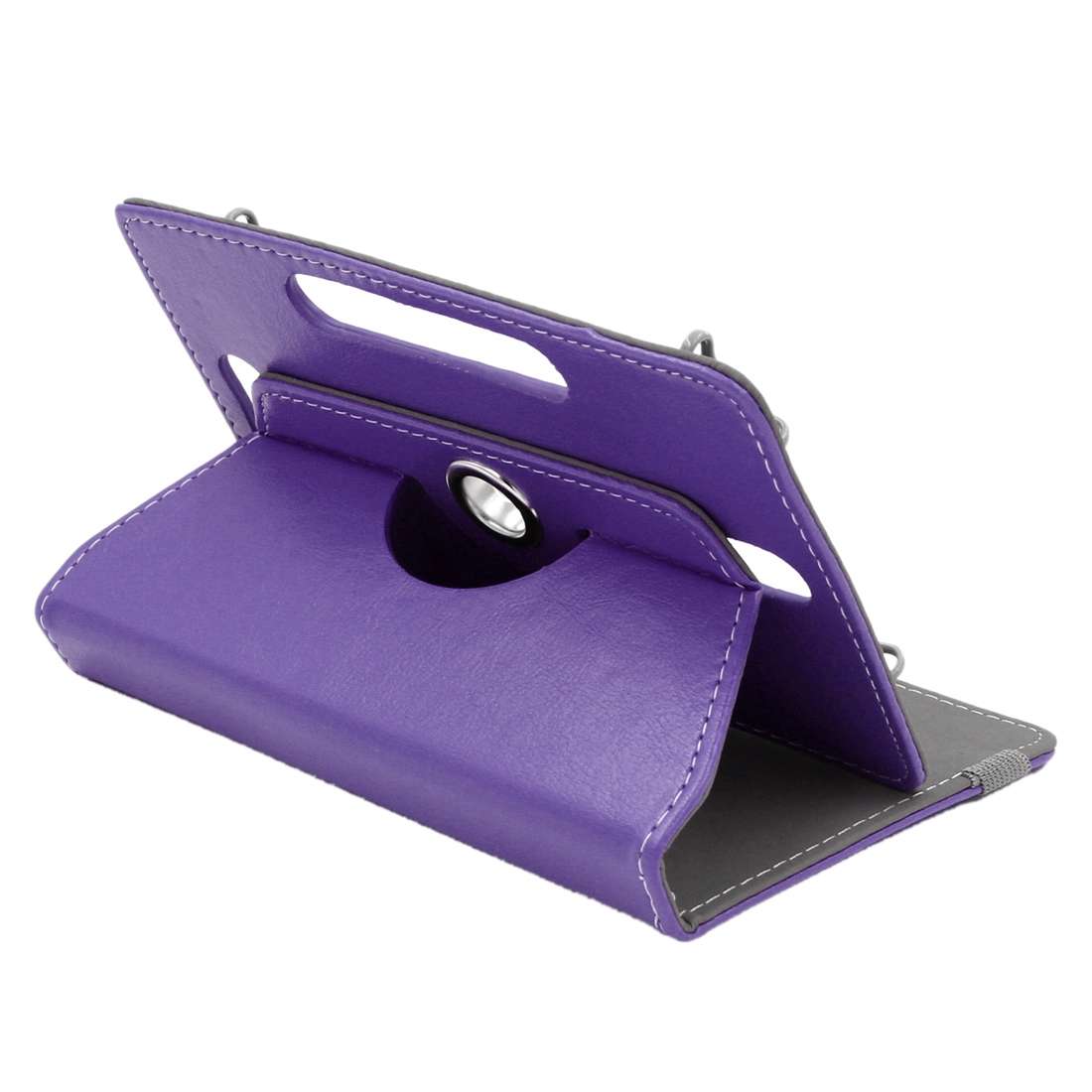 ENKAY 9 inch Tablets Leather Case Crazy Horse Texture 360 Degrees Rotation Protective ... (Purple)