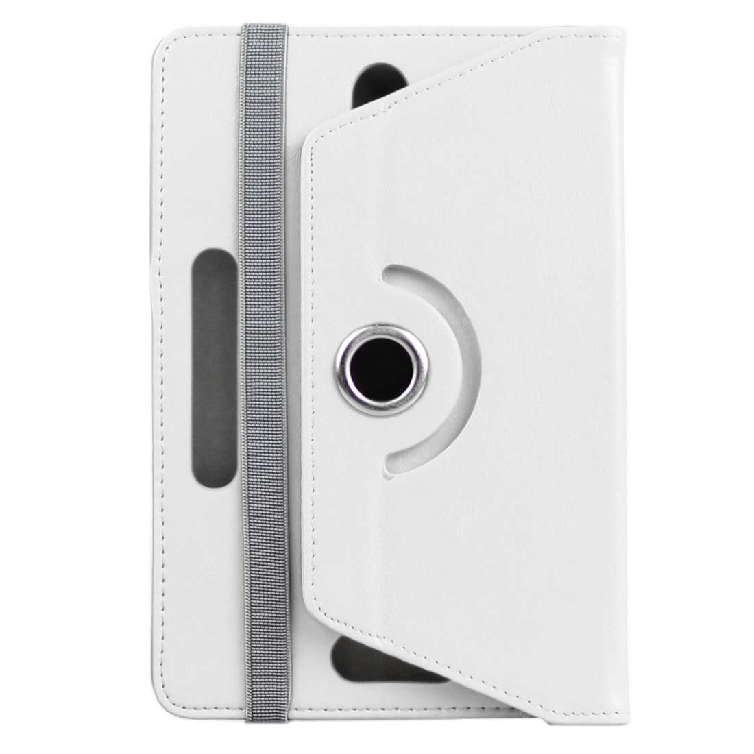 ENKAY 9 inch Tablets Leather Case Crazy Horse Texture 360 Degrees Rotation Protective ... (White)
