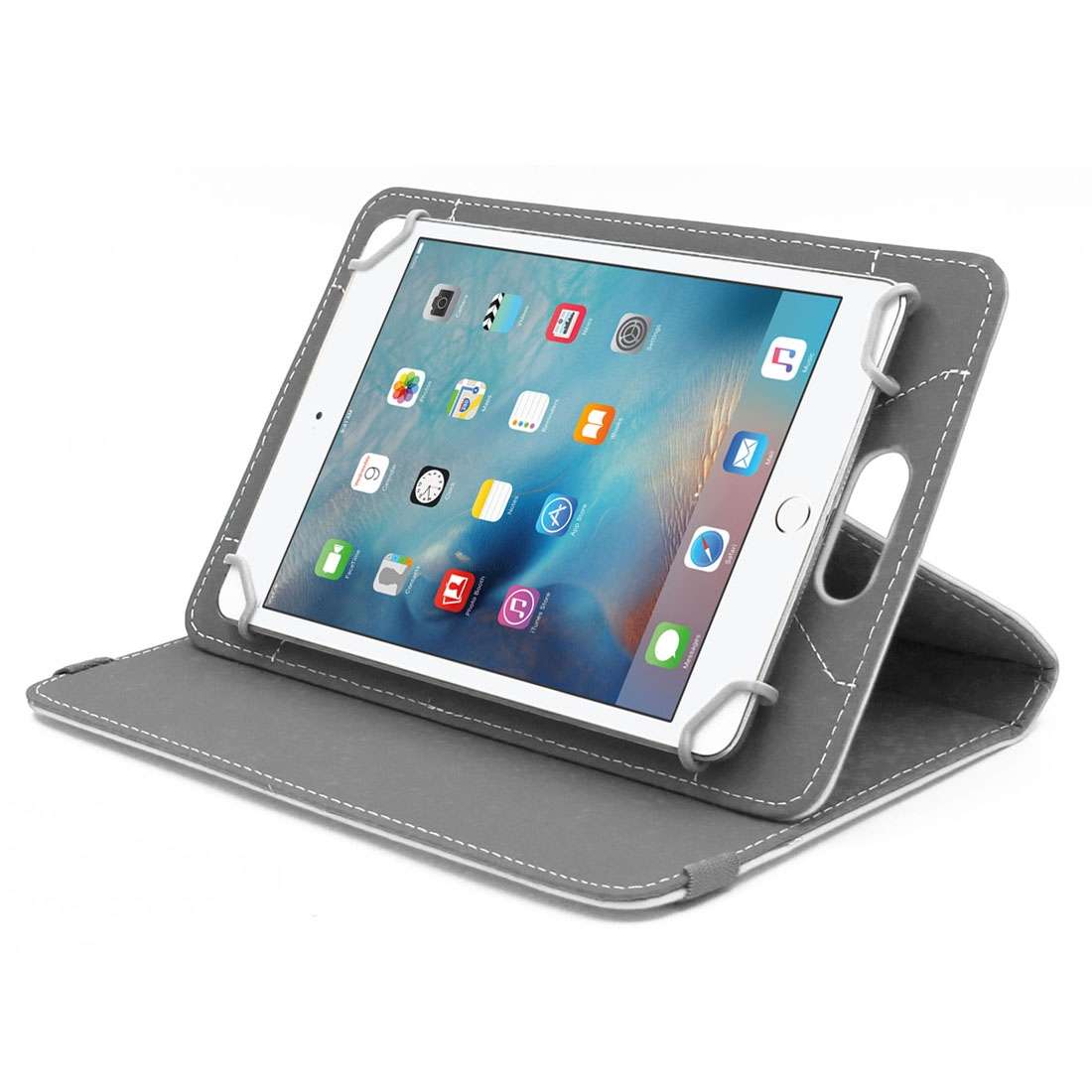 ENKAY 9 inch Tablets Leather Case Crazy Horse Texture 360 Degrees Rotation Protective ... (White)