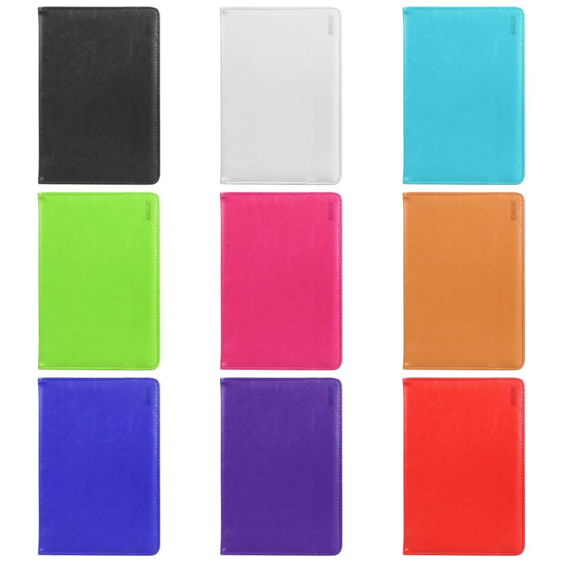 ENKAY 9 inch Tablets Leather Case Crazy Horse Texture 360 Degrees Rotation Protective ... (White)