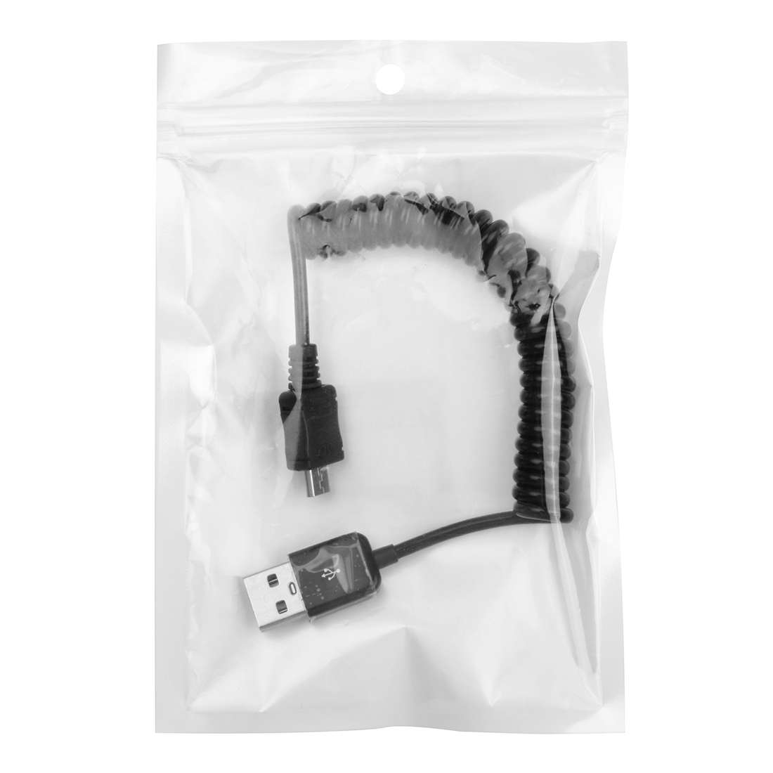 Micro USB Data / Charger Retractable Coiled Cable, Coiled Cable Stretches to 90cm