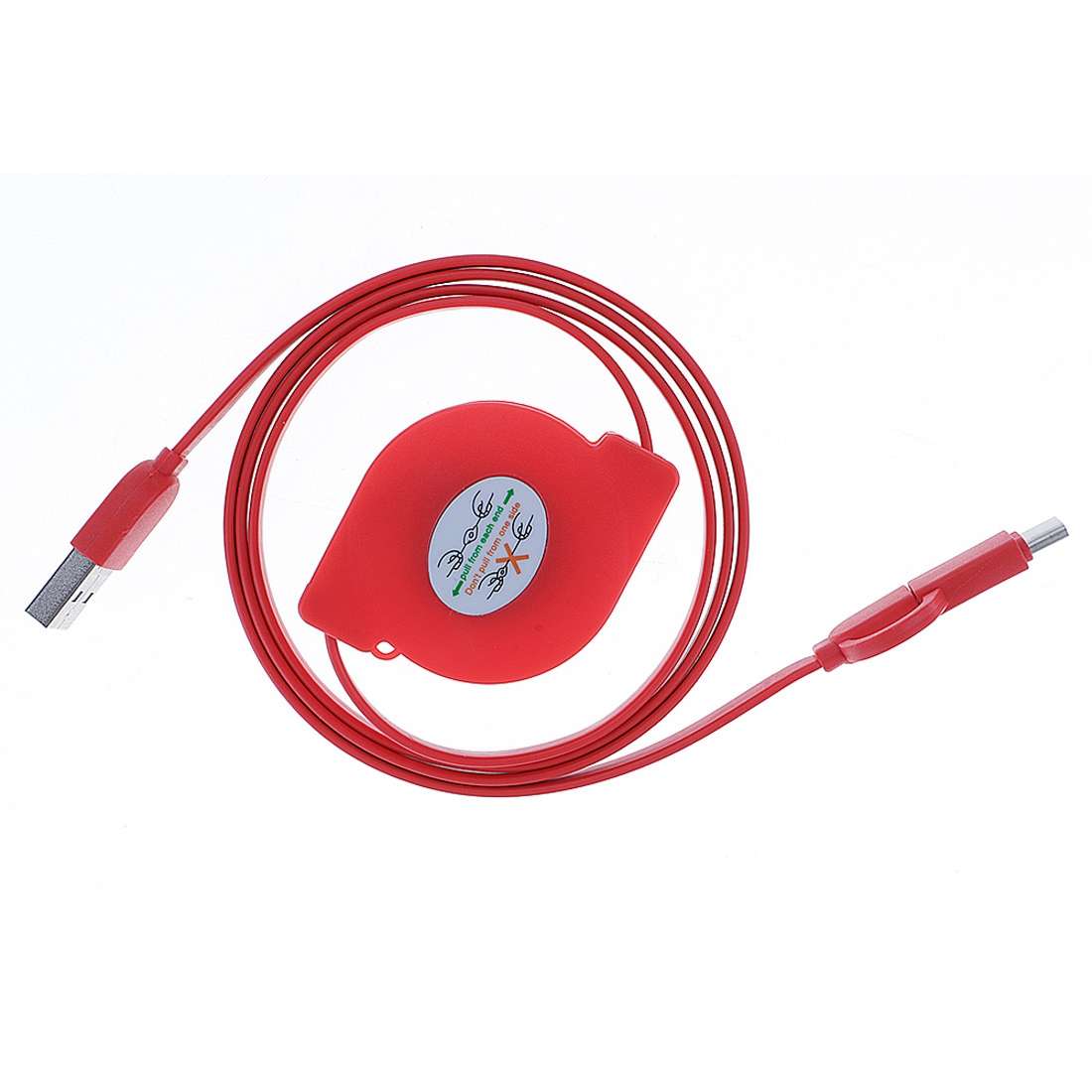 1m 2A Two in One Retractable Micro USB to Type-C Data Sync Charging Cable