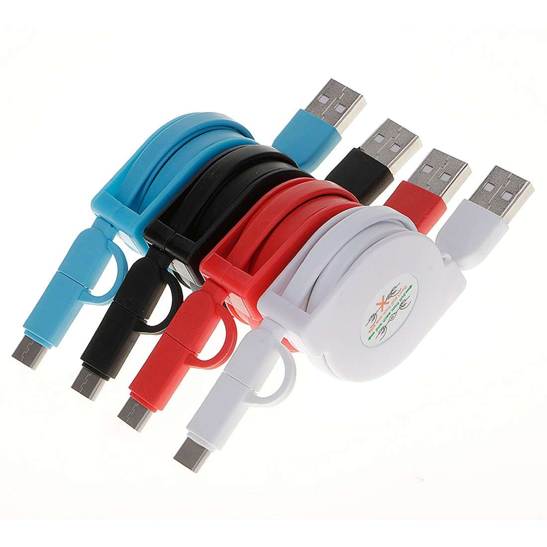1m 2A Two in One Retractable Micro USB to Type-C Data Sync Charging Cable