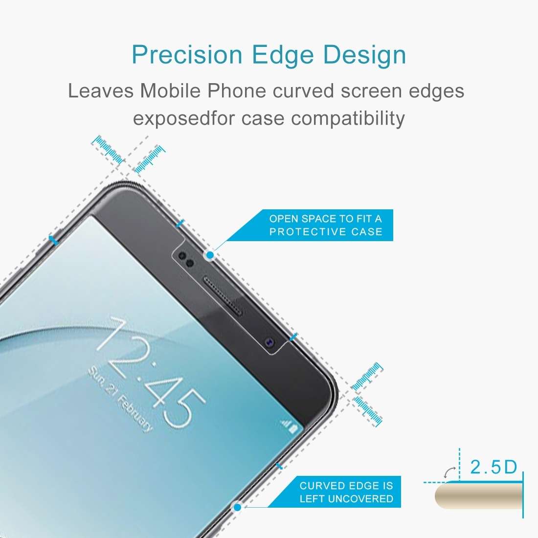50 PCS 0.26mm 9H 2.5D Tempered Glass Film for Galaxy A9 Pro (2016)
