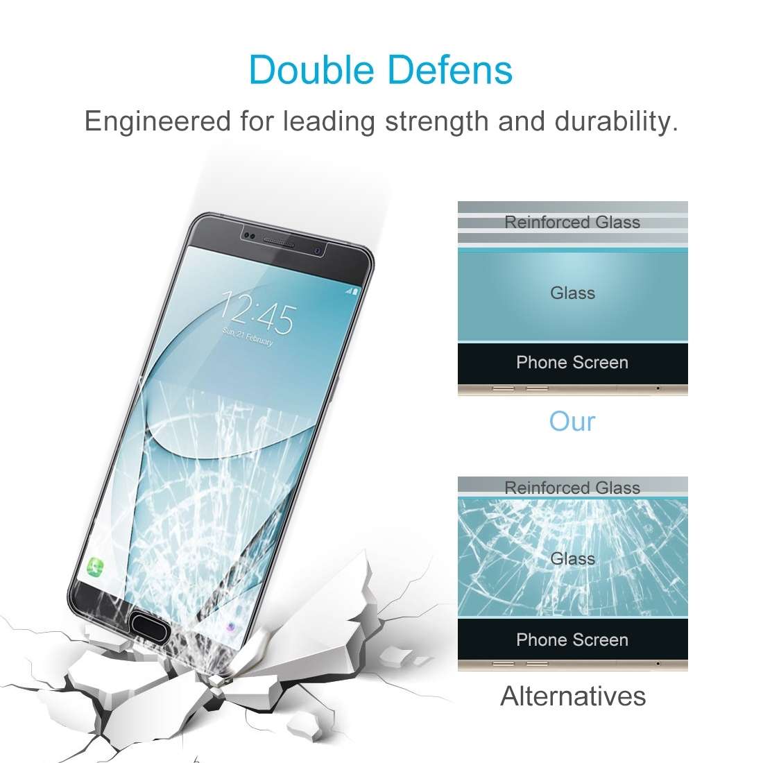 50 PCS 0.26mm 9H 2.5D Tempered Glass Film for Galaxy A9 Pro (2016)