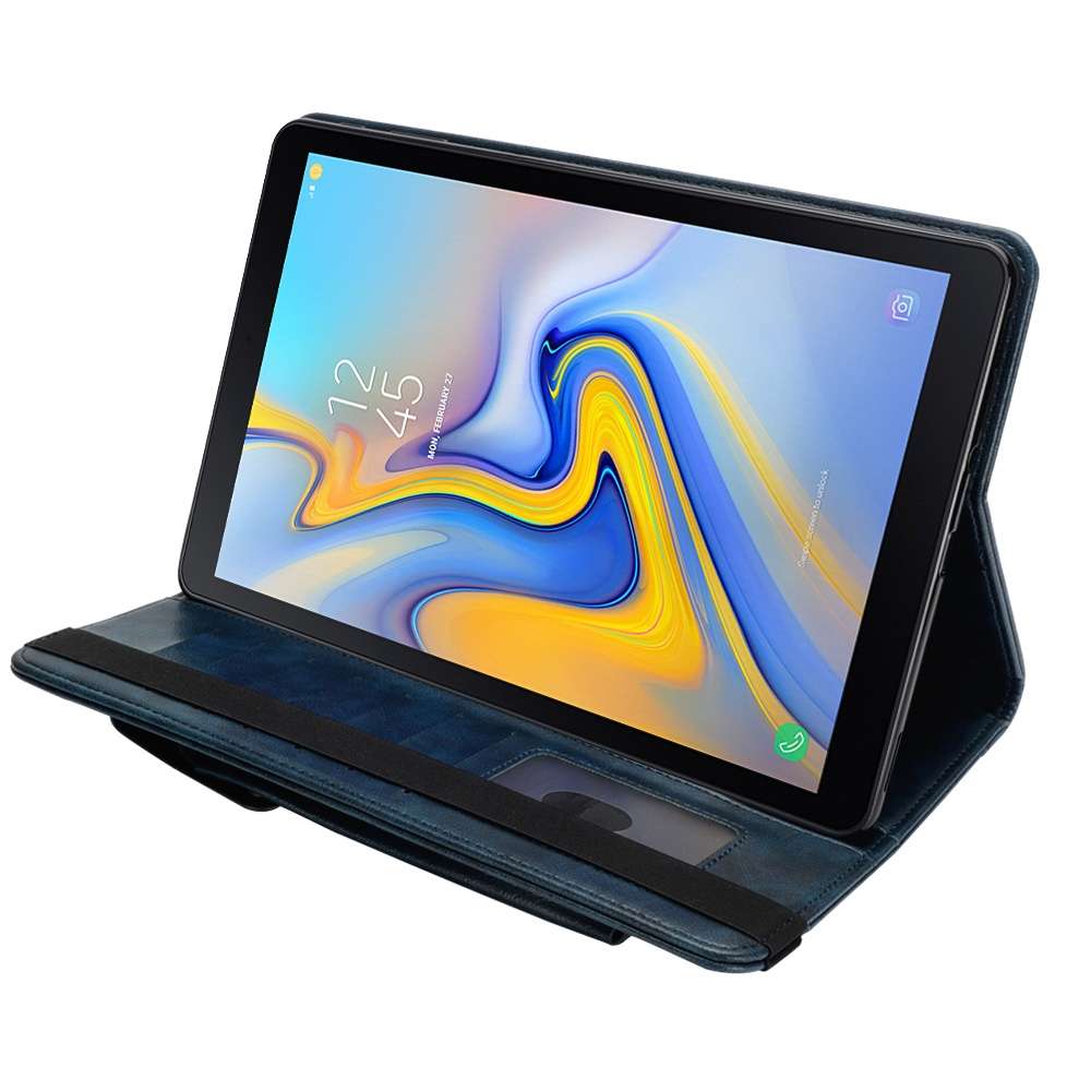 Horizontal Flip Leather Case for Galaxy Tab A T590 10.5 inch, with Double Card Slo ... (Dark Blue)