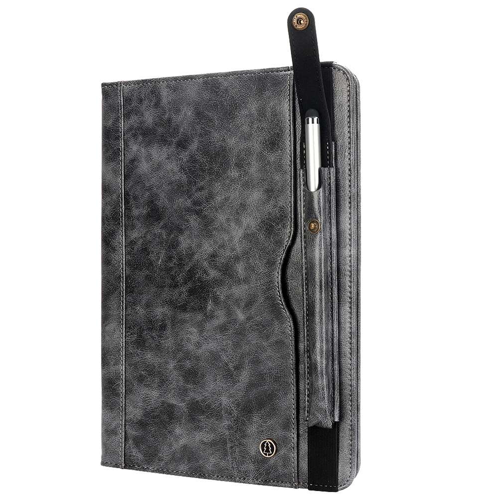 Horizontal Flip Leather Case for Galaxy Tab A T590 10.5 inch, with Double Card Slots & ... (Grey)