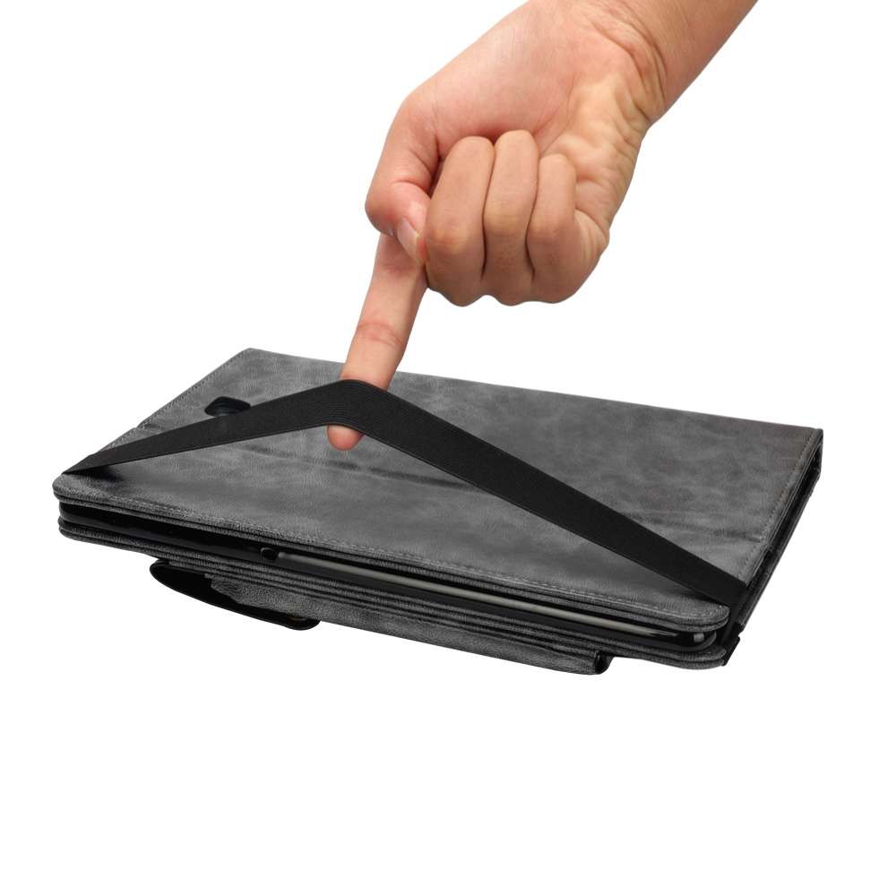 Horizontal Flip Leather Case for Galaxy Tab A T590 10.5 inch, with Double Card Slots & ... (Grey)