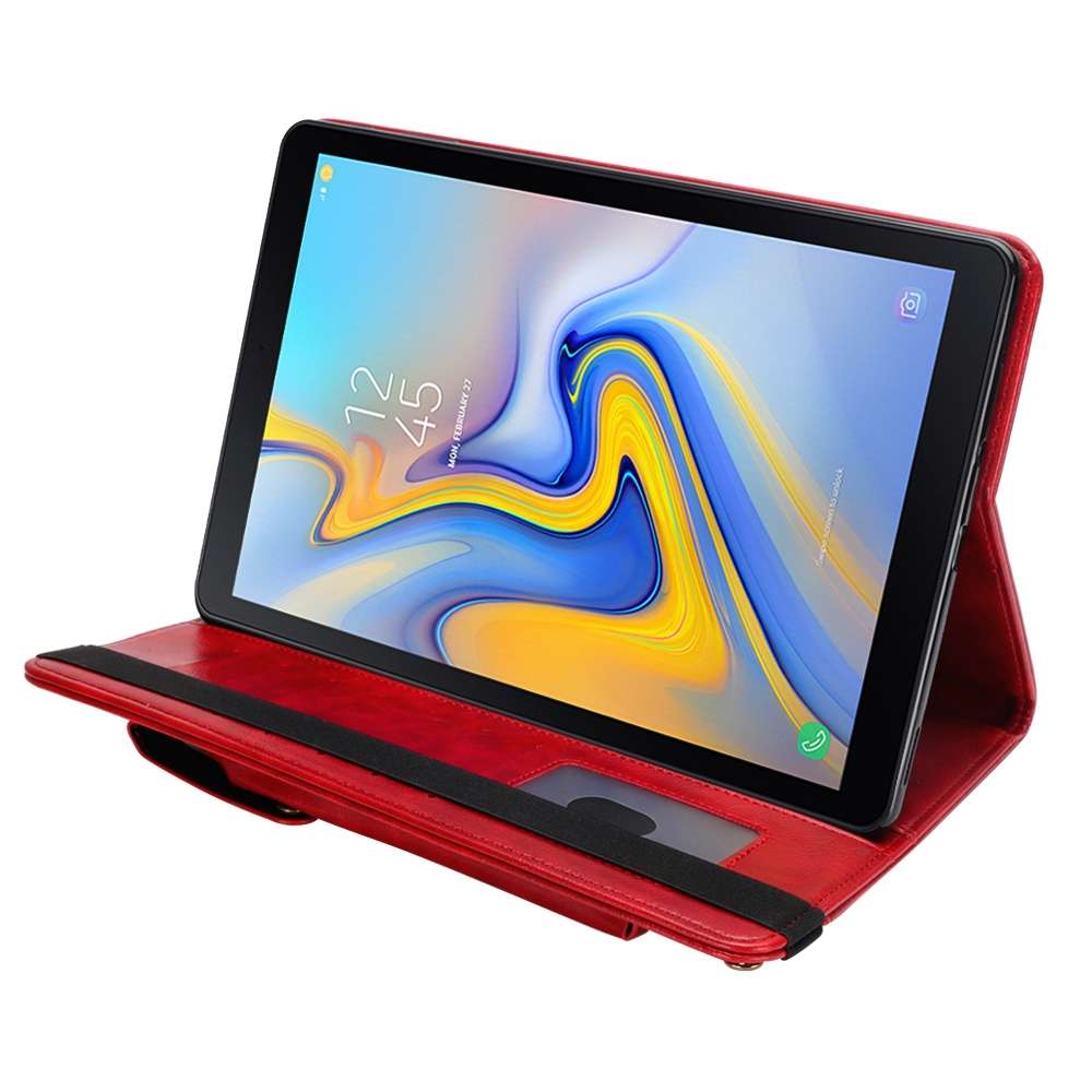 Horizontal Flip Leather Case for Galaxy Tab A T590 10.5 inch, with Double Card Slots & P ... (Red)