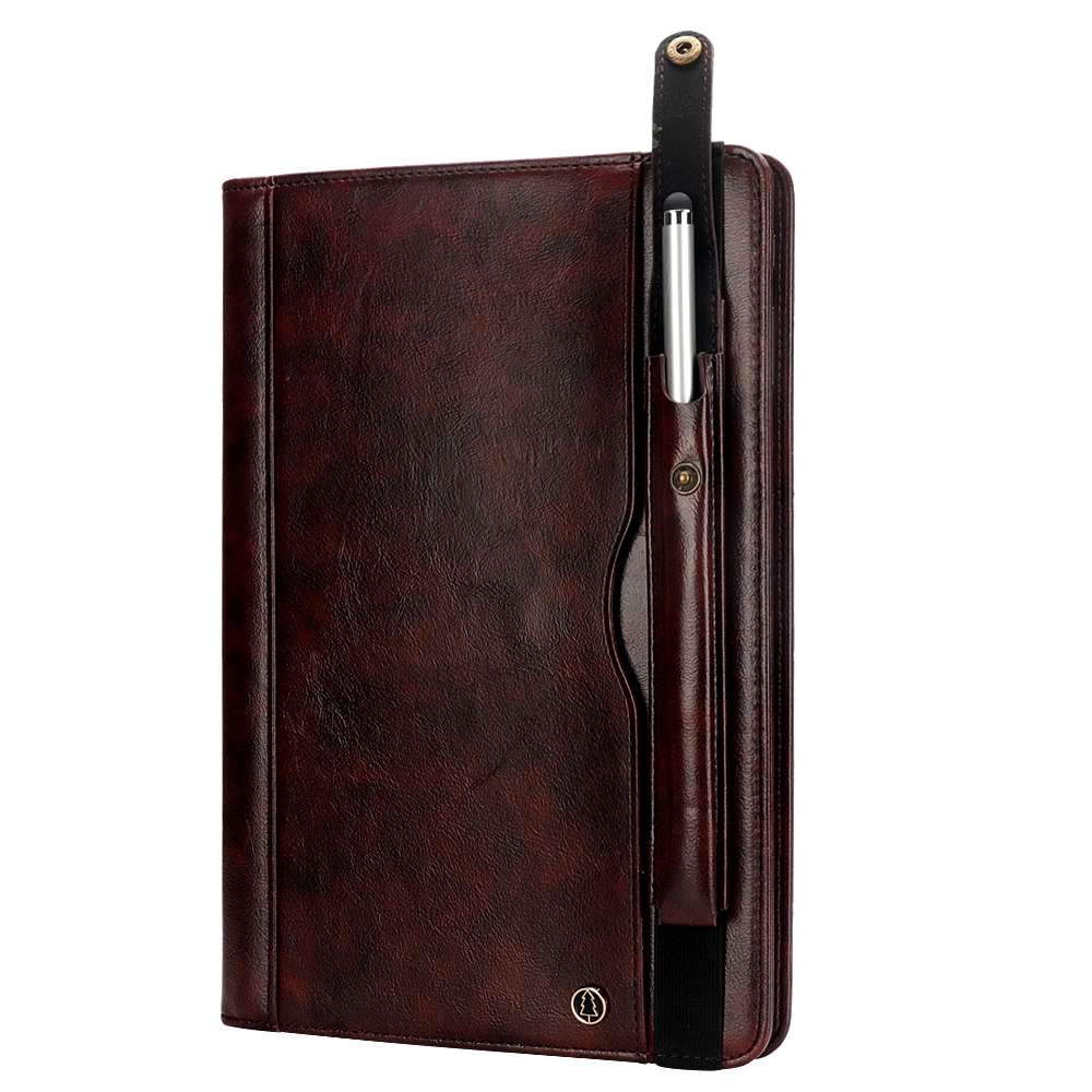 Horizontal Flip Leather Case for Galaxy Tab A T590 10.5 inch, with Double Card Sl ... (Dark Brown)