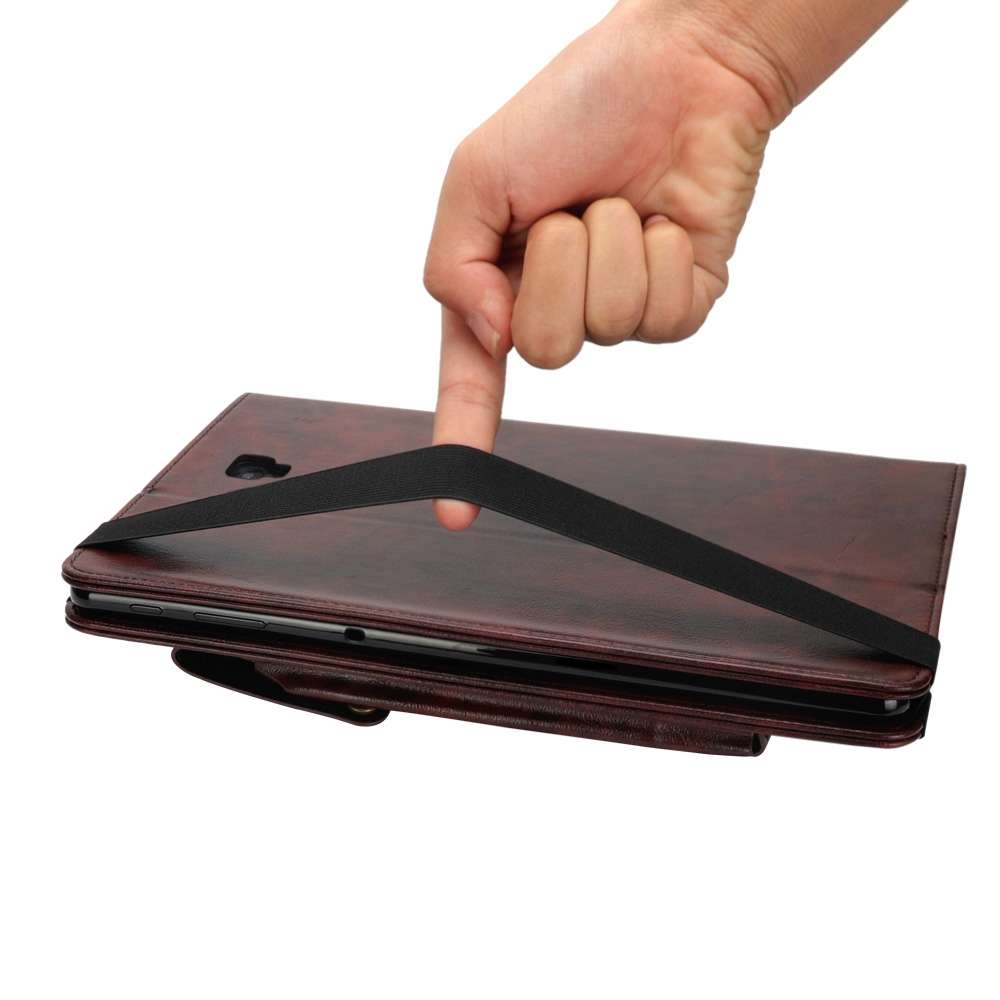 Horizontal Flip Leather Case for Galaxy Tab A T590 10.5 inch, with Double Card Sl ... (Dark Brown)