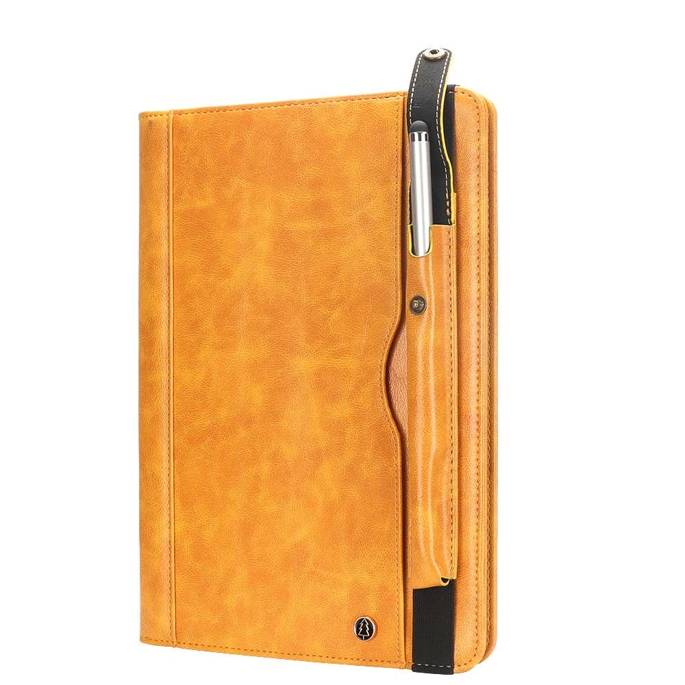 Horizontal Flip Leather Case for Galaxy Tab A T590 10.5 inch, with Double Card Slots ... (Yellow)