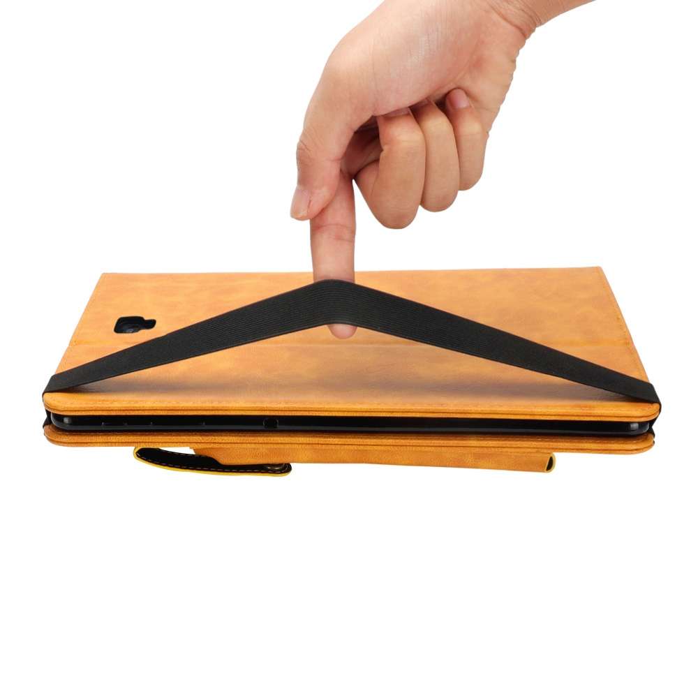 Horizontal Flip Leather Case for Galaxy Tab A T590 10.5 inch, with Double Card Slots ... (Yellow)