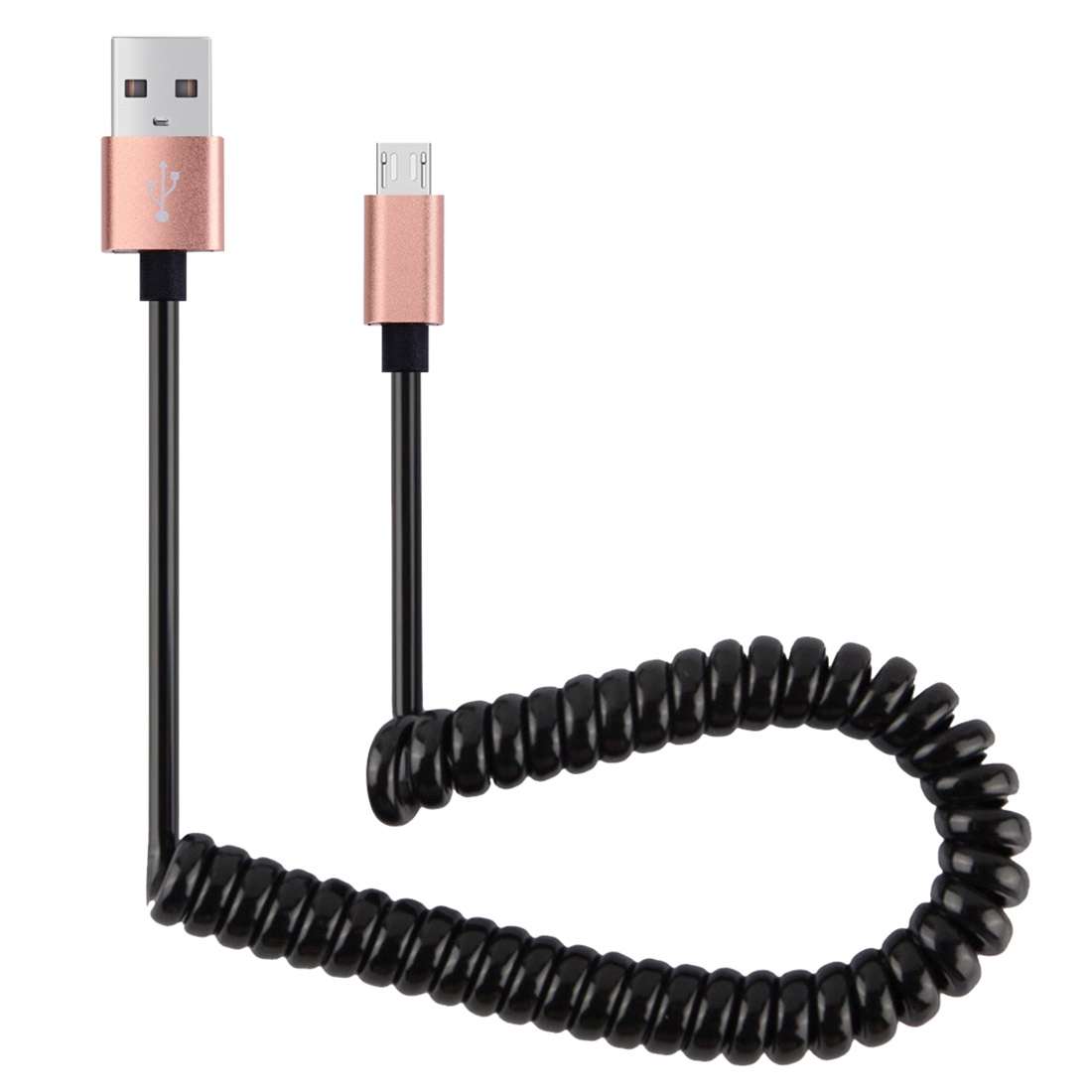 30cm to 100cm High Speed Spring Style Micro USB to USB 2.0 Flexible Elastic Spring Coiled Cable US