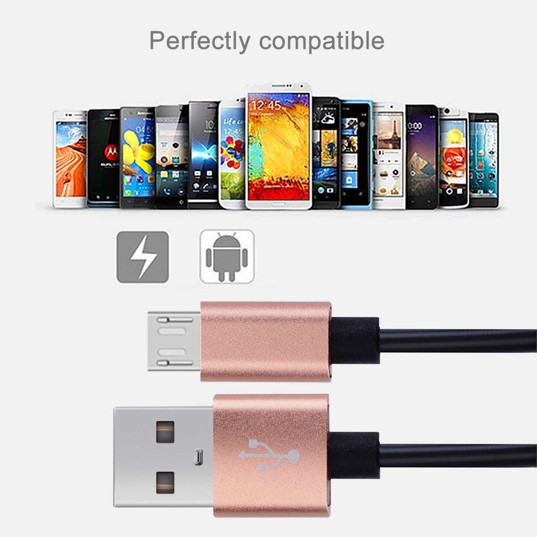 30cm to 100cm High Speed Spring Style Micro USB to USB 2.0 Flexible Elastic Spring Coiled Cable US