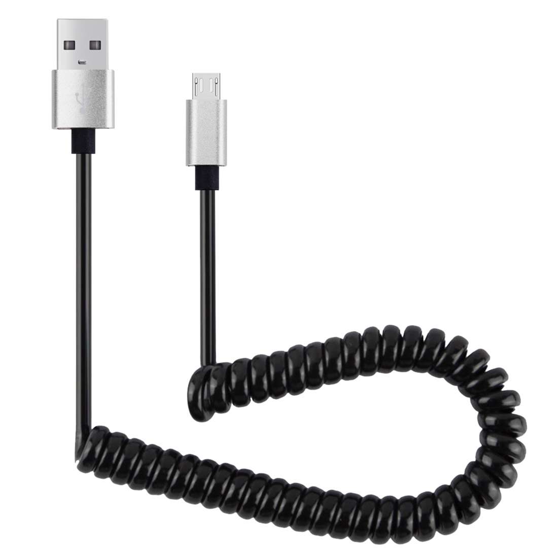 30cm to 100cm High Speed Spring Style Micro USB to USB 2.0 Flexible Elastic Spring Coiled Cable US
