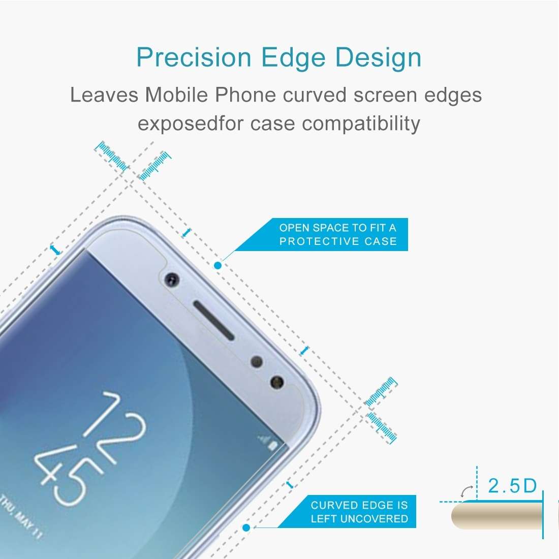2 PCS For Galaxy J5 (2017) (EU Version) 0.26mm 9H Surface Hardness 2.5D Explosion-proof Non-full S
