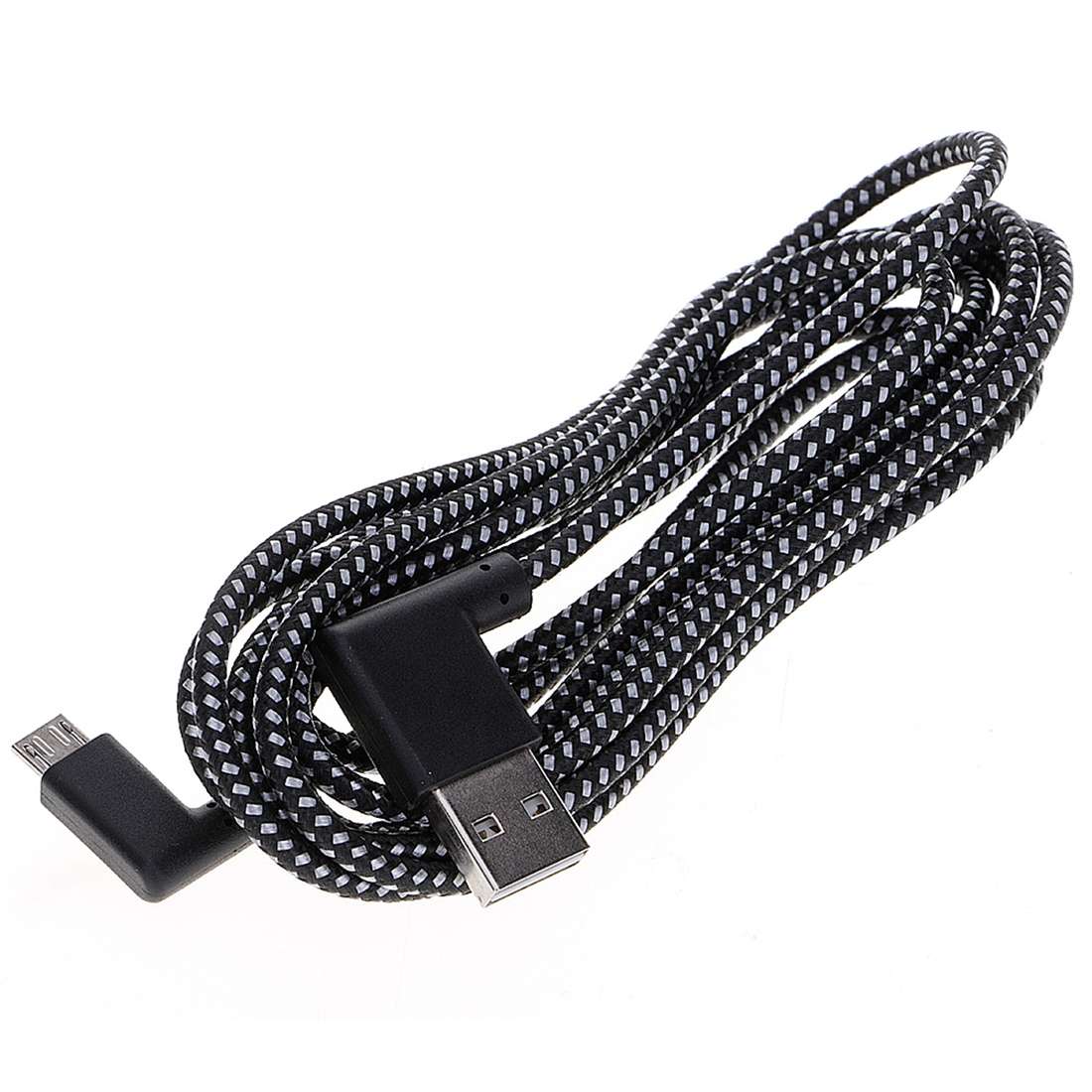 3m 2A USB to Micro USB Weave Style Double Elbow Data Sync Charging Cable