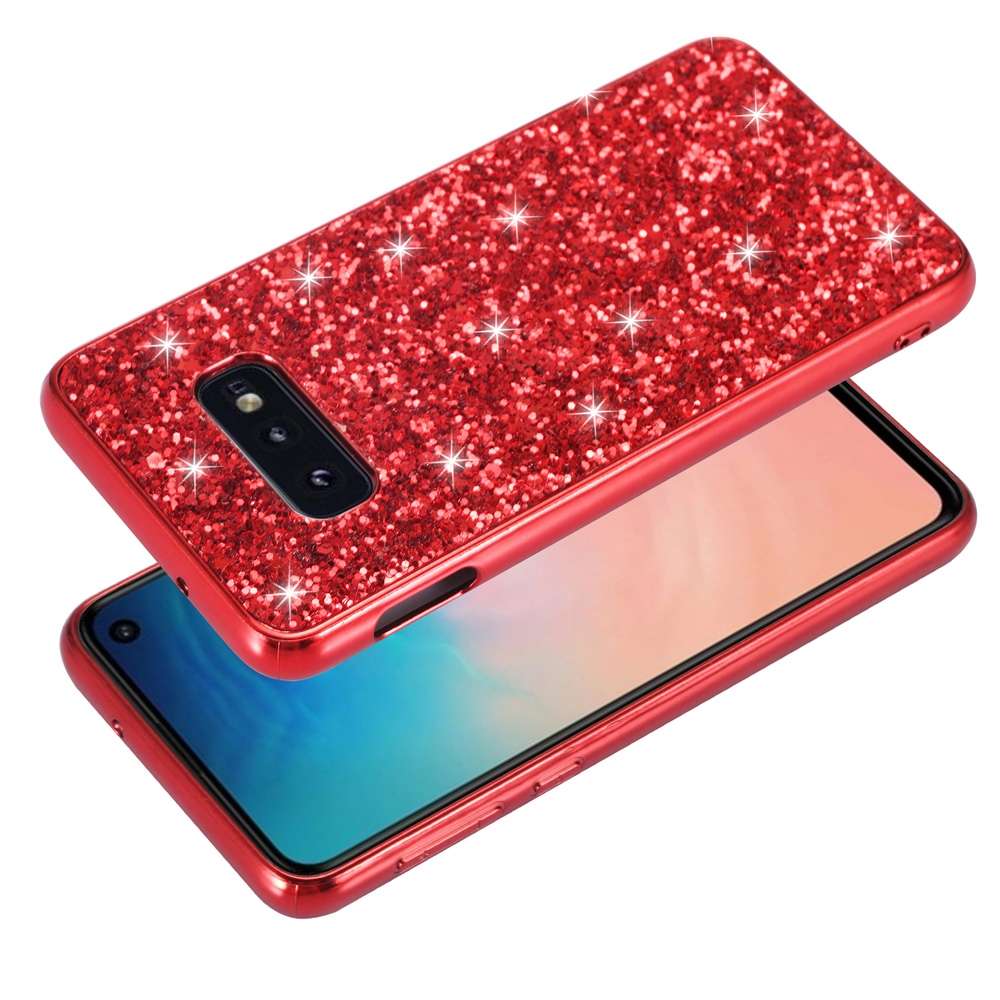 Glitter Powder Shockproof TPU Protective Case for Galaxy S10 (Gold)