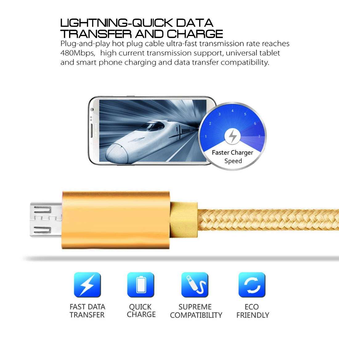 3A Woven Style Metal Head Micro USB to USB Data / Charger Cable, Cable Length: 3m(Yellow)