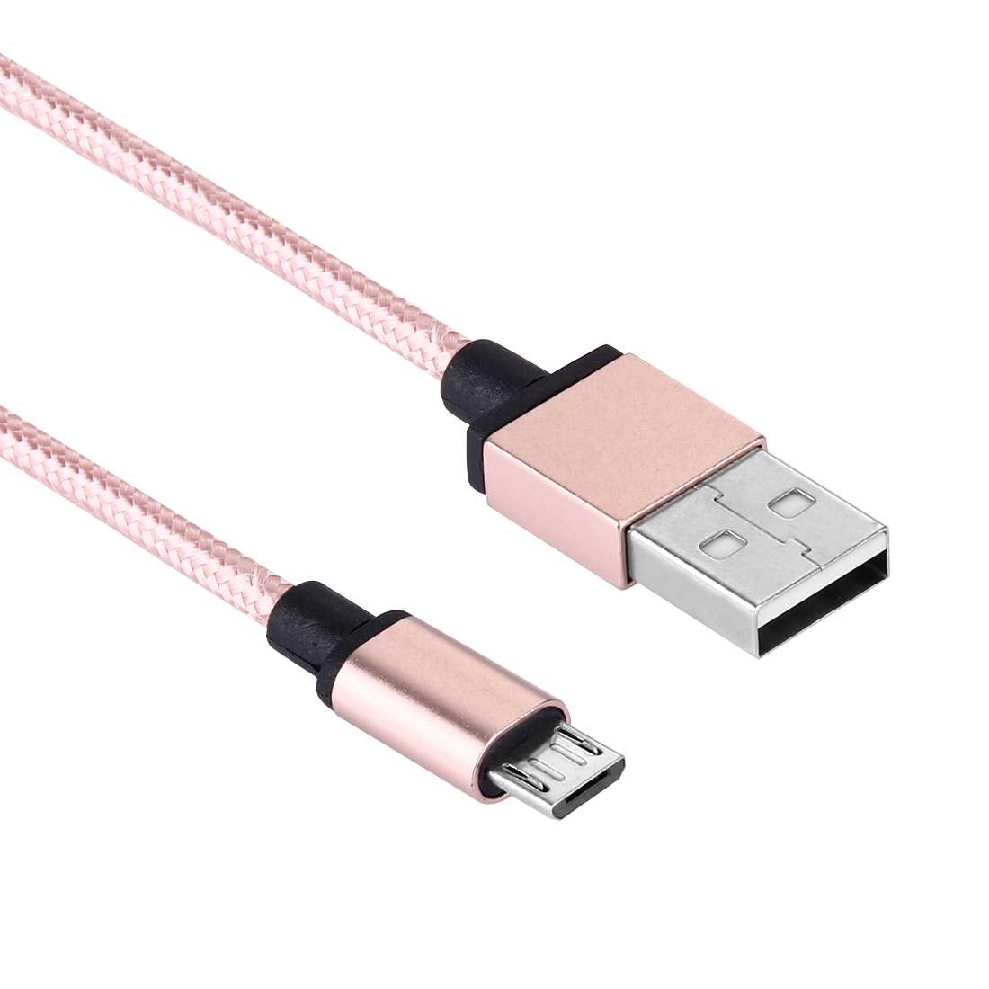 1m Woven Style Metal Head 58 Cores Micro USB to USB 2.0 Data / Charger Cable